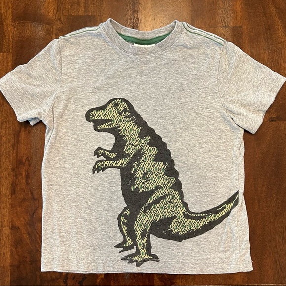 Hanna Andersson Boys Grey Dinosaur T-Shirt, Size 110 (5) Tee, 100% Soft Cotton - Picture 2 of 8